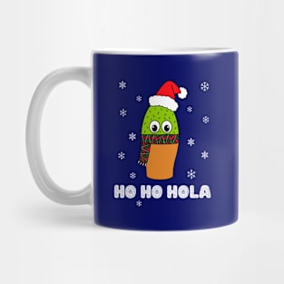 Ho Ho Hola - Cute Cactus With Christmas Scarf Mug